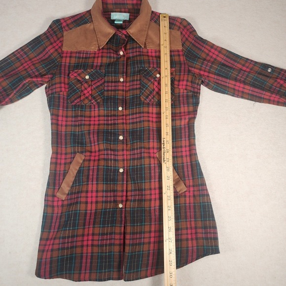 Tasha Polizzi Collection Plaid Shirt Dress Medium Western Style - Picture 6 of 11